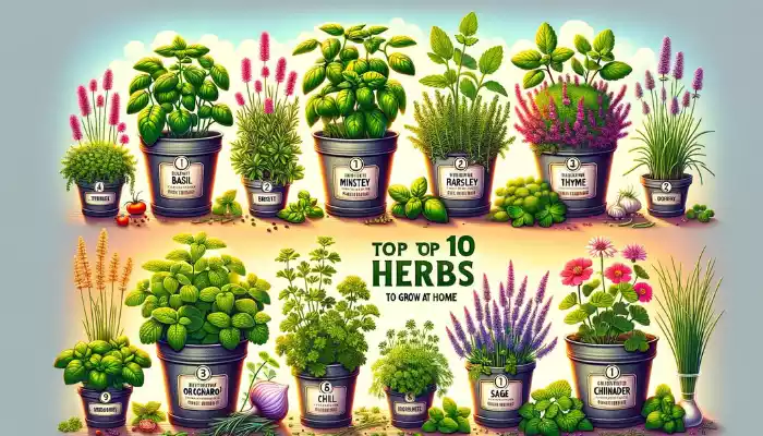 Top10 Herbs Plants To Grow at Home